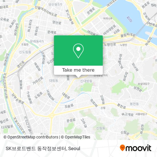 SK브로드밴드 동작정보센터 map