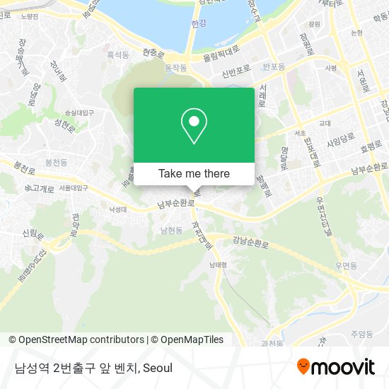 남성역 2번출구 앞 벤치 map