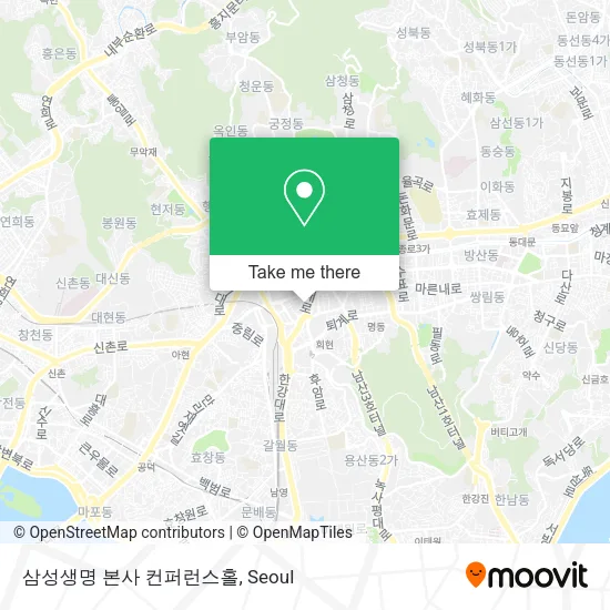 삼성생명 본사 컨퍼런스홀 map
