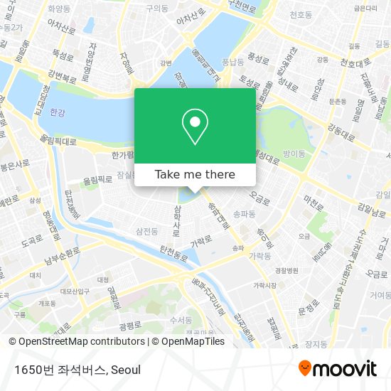 1650번 좌석버스 map