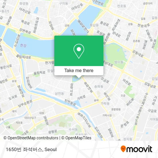 1650번 좌석버스 map