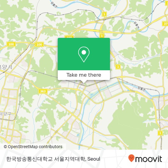 한국방송통신대학교 서울지역대학 map