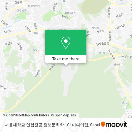서울대학교 연합전공 정보문화학 101미디어랩 map