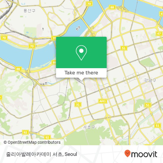 줄리아발레아카데미 서초 map