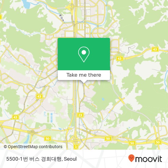 5500-1번 버스 경희대행 map