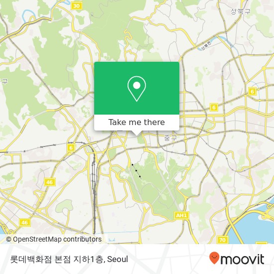 롯데백화점 본점 지하1층 map