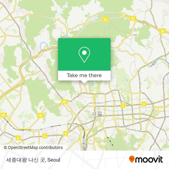 세종대왕 나신 곳 map