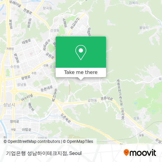 기업은행 성남하이테크지점 map