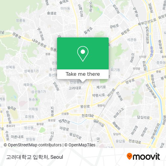 고려대학교 입학처 map