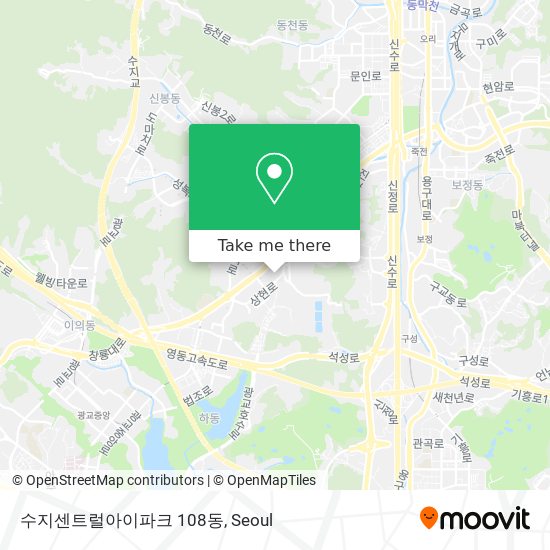 수지센트럴아이파크 108동 map