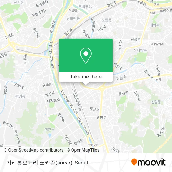 가리봉오거리 쏘카존(socar) map