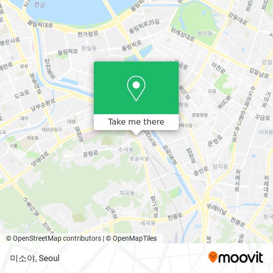 How to get to 미소야 in 강남구, 서울시 by Subway or Bus?