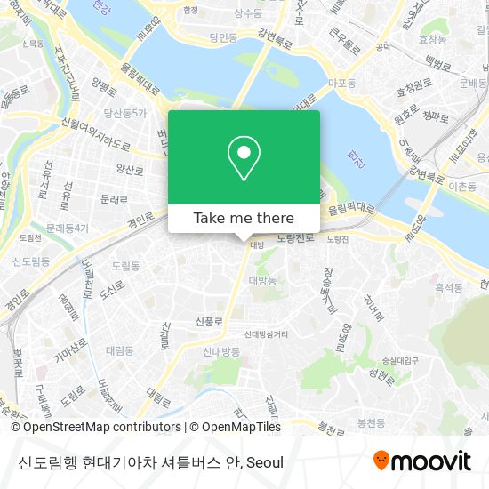 신도림행 현대기아차 셔틀버스 안 map