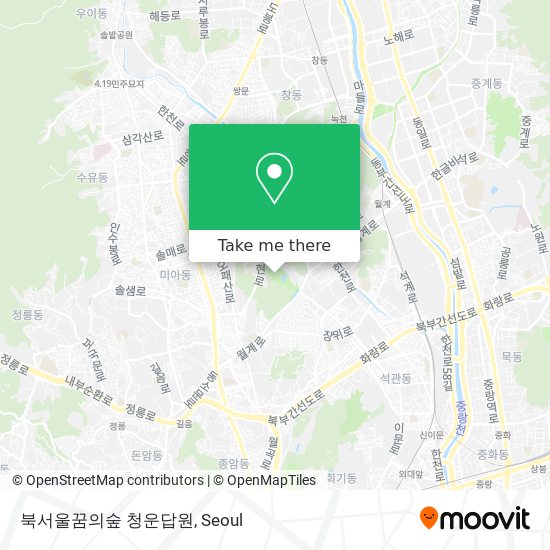 북서울꿈의숲 청운답원 map