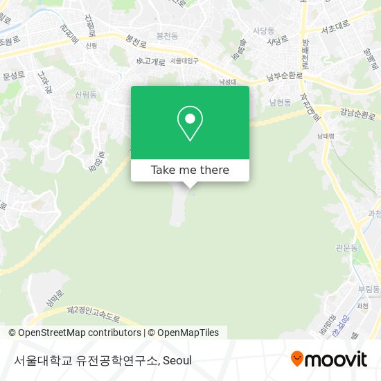 서울대학교 유전공학연구소 map