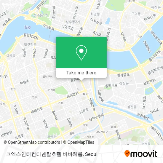 코엑스인터컨티넨탈호텔 비바체룸 map