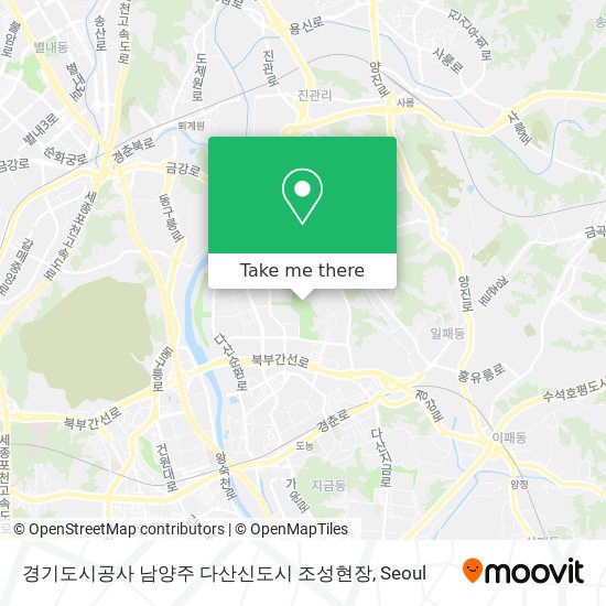 경기도시공사 남양주 다산신도시 조성현장 map