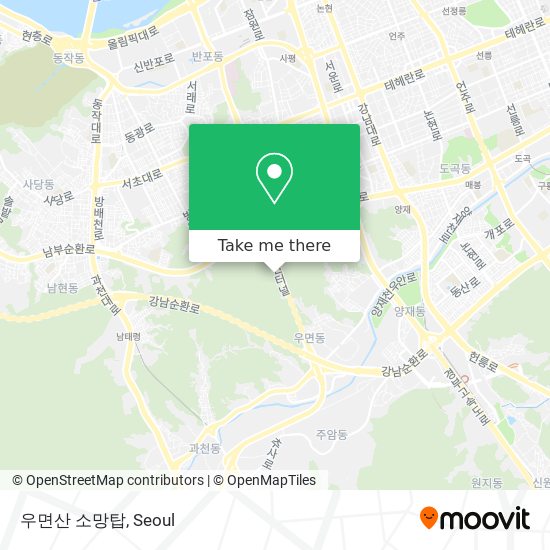 우면산 소망탑 map