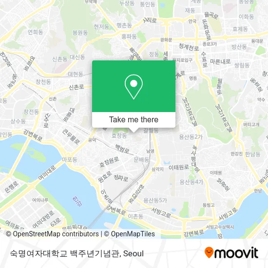 숙명여자대학교 백주년기념관 map