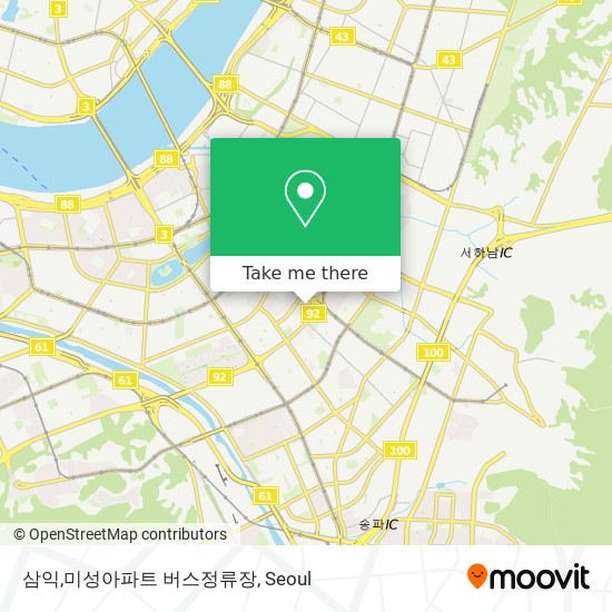 삼익,미성아파트 버스정류장 map