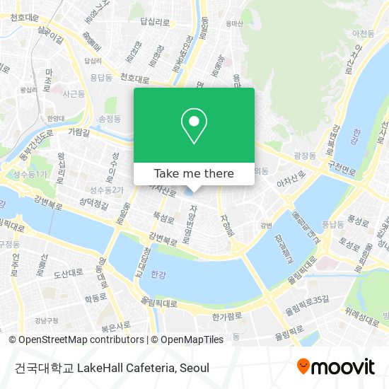 건국대학교 LakeHall Cafeteria map
