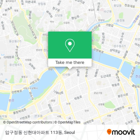 압구정동 신현대아파트 113동 map