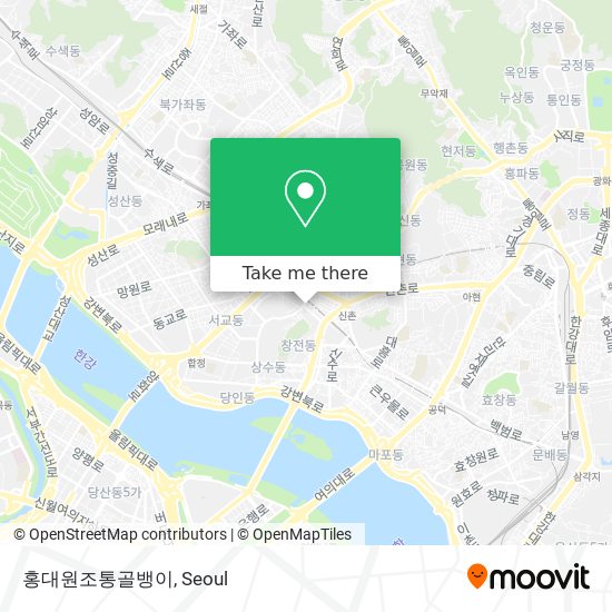 홍대원조통골뱅이 map