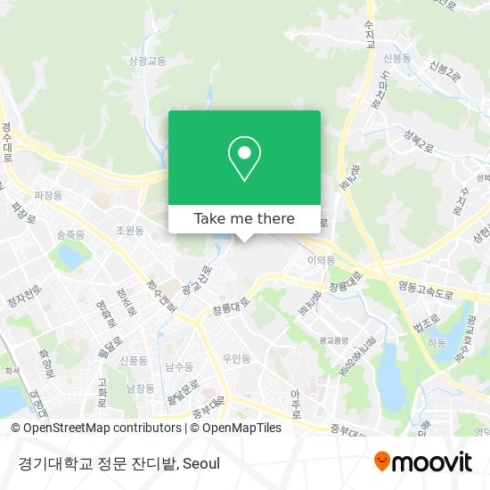 경기대학교 정문 잔디밭 map