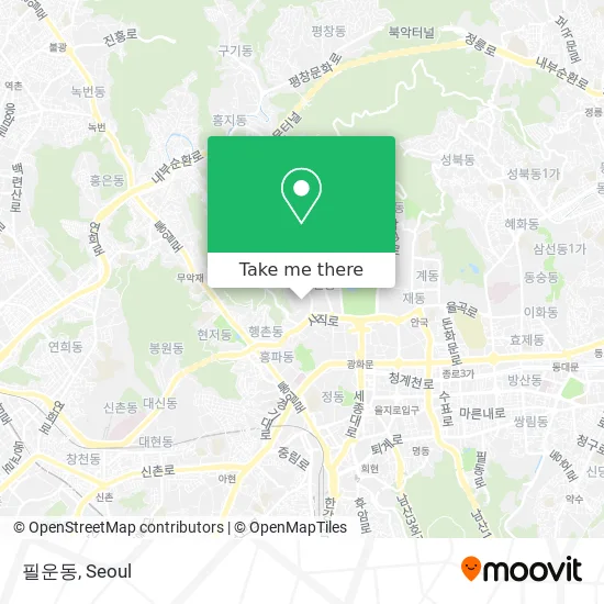 How to Get to 필운동 in 종로구, 서울시 by Bus or Subway?