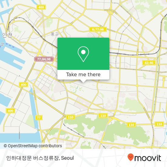 인하대정문 버스정류장 map