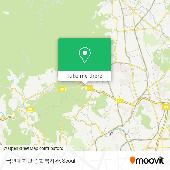 국민대학교 종합복지관 map