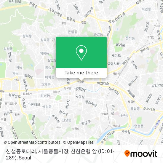 신설동로터리, 서울풍물시장, 신한은행 앞 (ID: 01-289) map