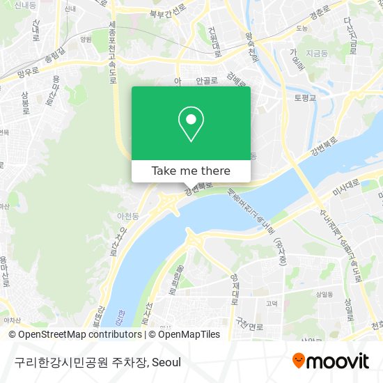 구리한강시민공원 주차장 map