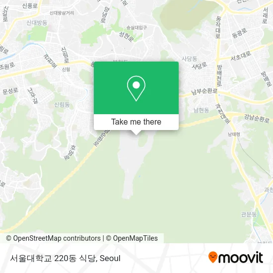 서울대학교 220동 식당 map