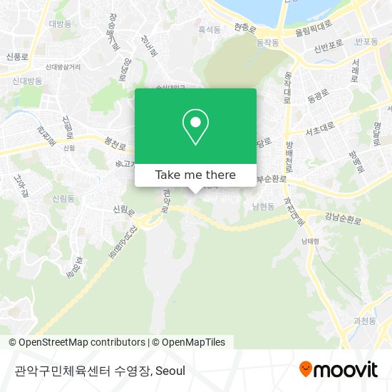 관악구민체육센터 수영장 map