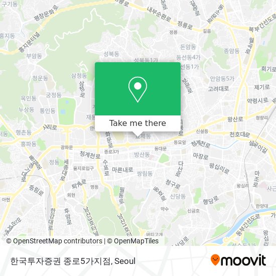 한국투자증권 종로5가지점 map