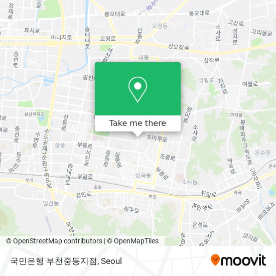 국민은행 부천중동지점 map