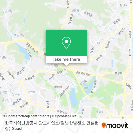 한국지역난방공사 광교사업소(열병합발전소 건설현장) map