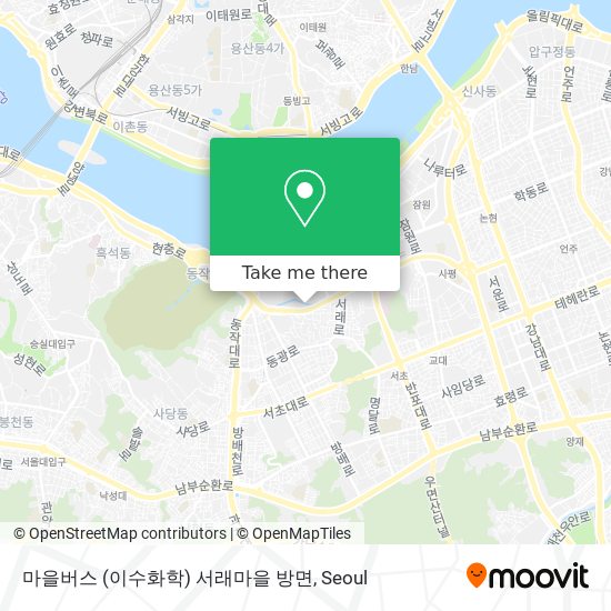 마을버스 (이수화학) 서래마을 방면 map