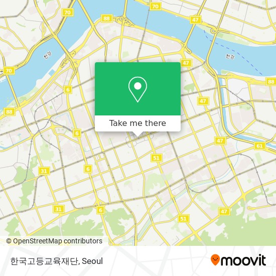 한국고등교육재단 map