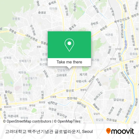 고려대학교 백주년기념관 글로벌라운지 map