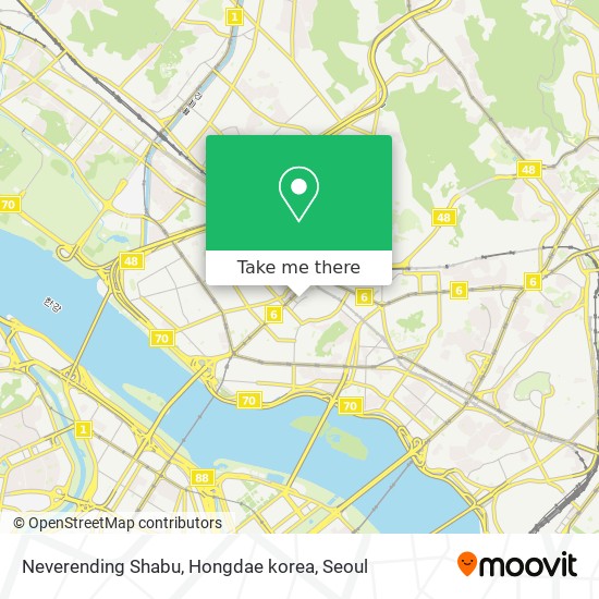 Neverending Shabu, Hongdae korea map