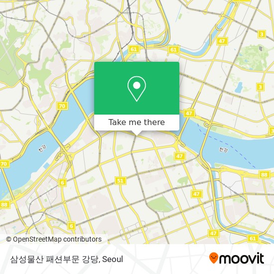 삼성물산 패션부문 강당 map