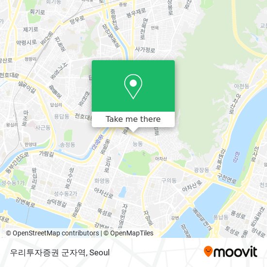 우리투자증권 군자역 map