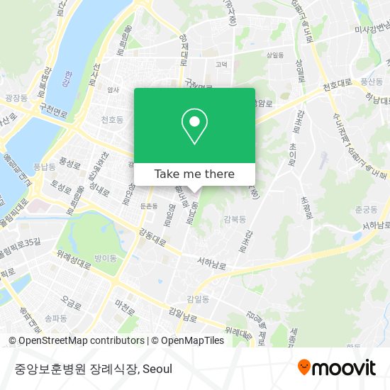 중앙보훈병원 장례식장 map