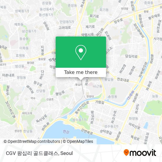 CGV 왕십리 골드클래스 map