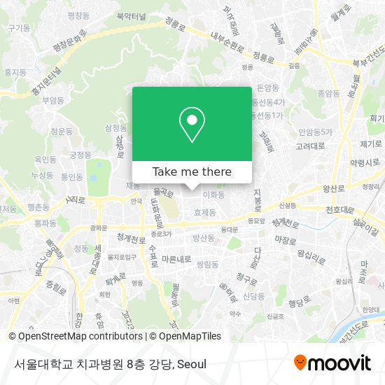 서울대학교 치과병원 8층 강당 map