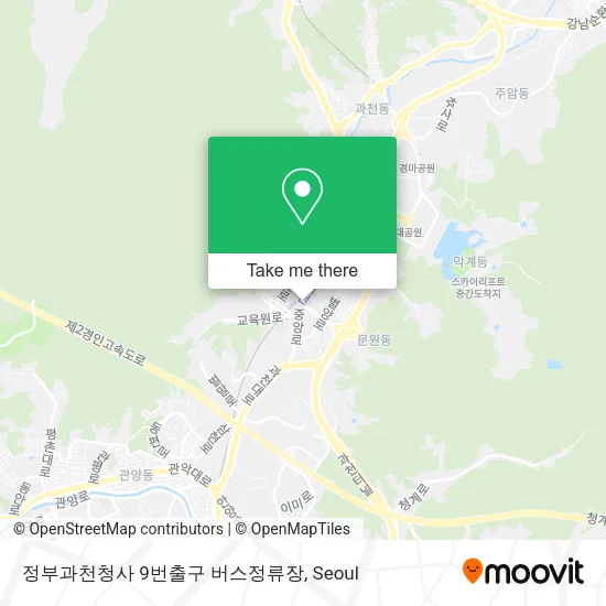 정부과천청사 9번출구 버스정류장 map