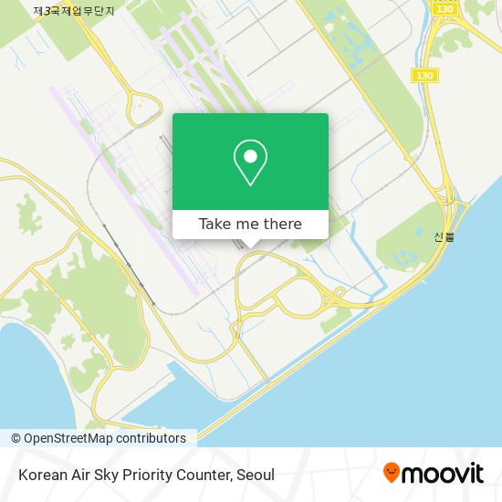 Korean Air Sky Priority Counter map