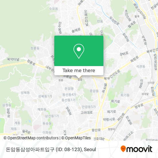 돈암동삼성아파트입구 (ID: 08-123) map